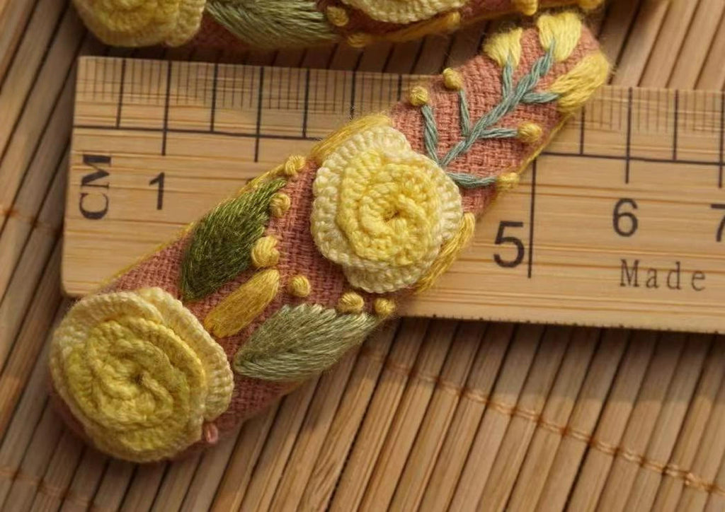 Rubbyoo Embroidered Hair Clips - Floral Hair Clips  | Nice Gifts For Her - 7 - image 4