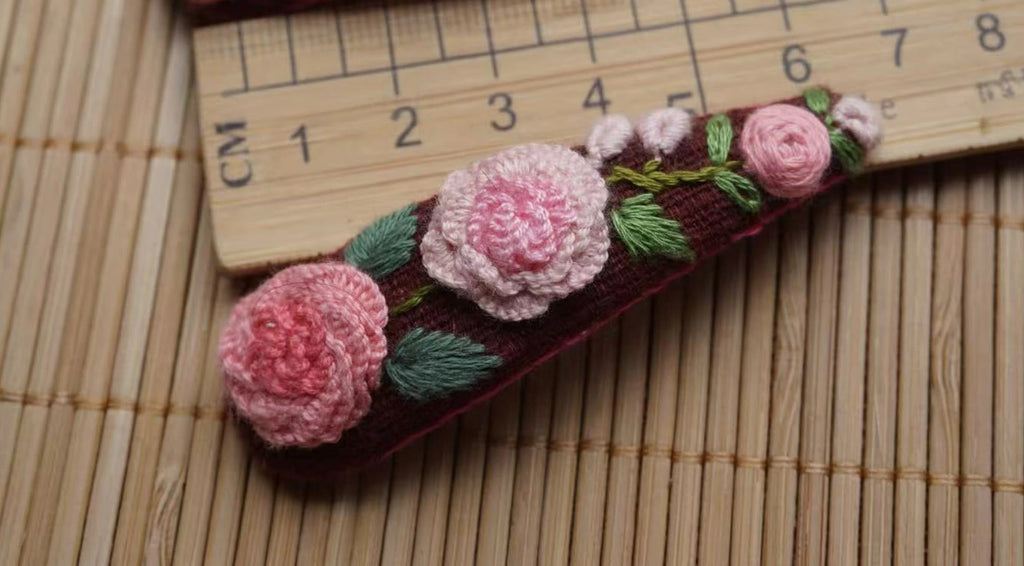 Rubbyoo Embroidered Hair Clips - Floral Hair Clips  | Nice Gifts For Her - 3 - image 40