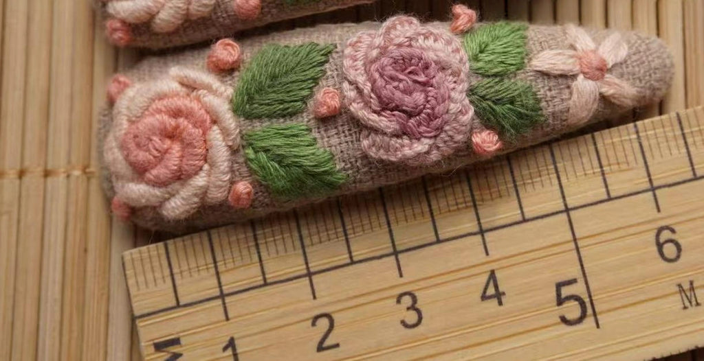 Rubbyoo Embroidered Hair Clips - Floral Hair Clips  | Nice Gifts For Her - 31 - image 30