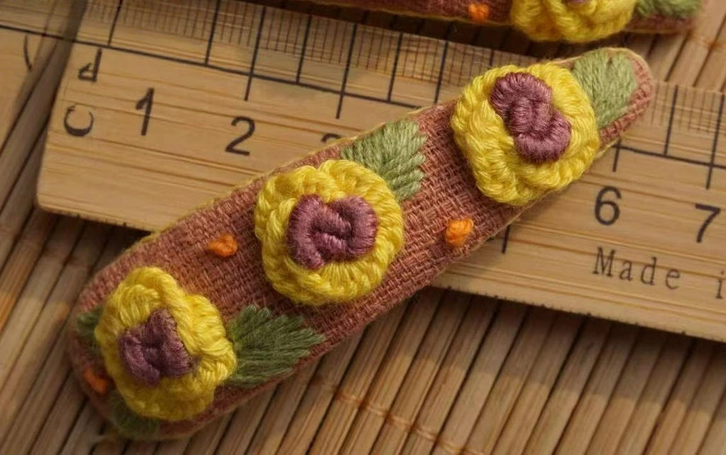 Rubbyoo Embroidered Hair Clips - Floral Hair Clips  | Nice Gifts For Her - 10 - image 29