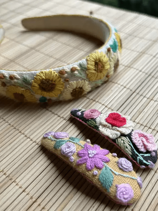 Rubbyoo Embroidered Hair Clips - Floral Hair Clips  | Nice Gifts For Her - image 42