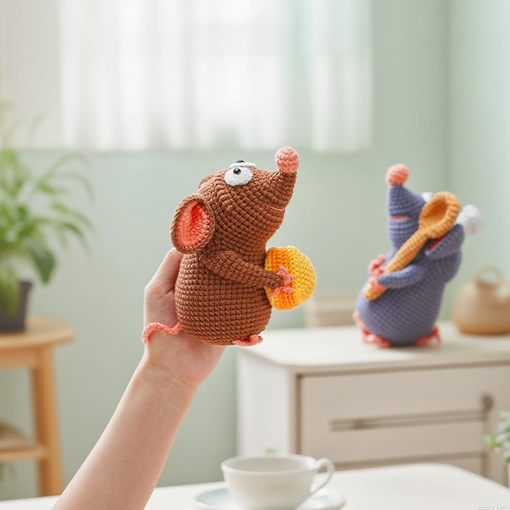 Diy Handmade Mice Crochet Kit - Creative Cute Doll | Perfect Present For Crafters - Mouse B - image 2