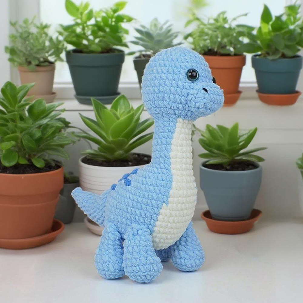 Diy Handmade Dinosaur Series Crochet Kit - Colourful Crochet Doll | Unique Gifts For Kids - image 1