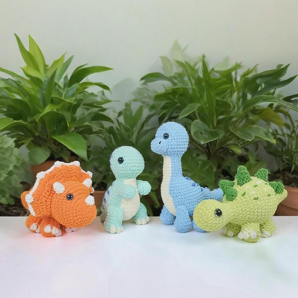 Diy Handmade Dinosaur Series Crochet Kit - Colourful Crochet Doll | Unique Gifts For Kids - image 0