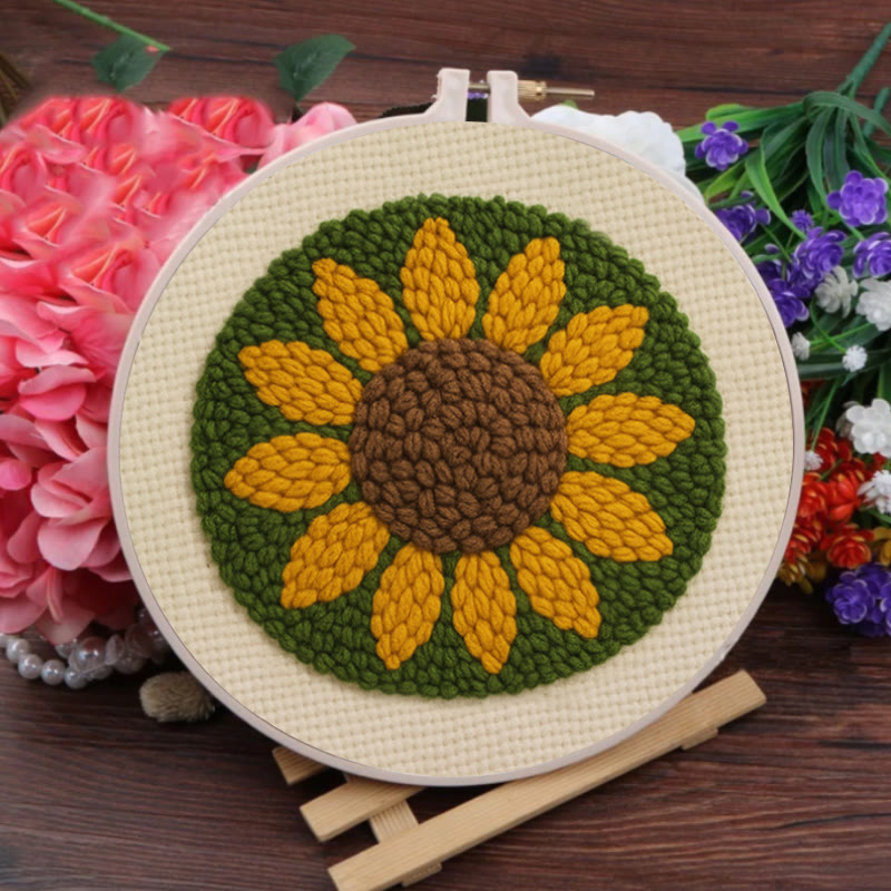 Summer Sunflower Punch Needle Kit - Floral Needle Craft | Nice Decoration Gifts - image 2