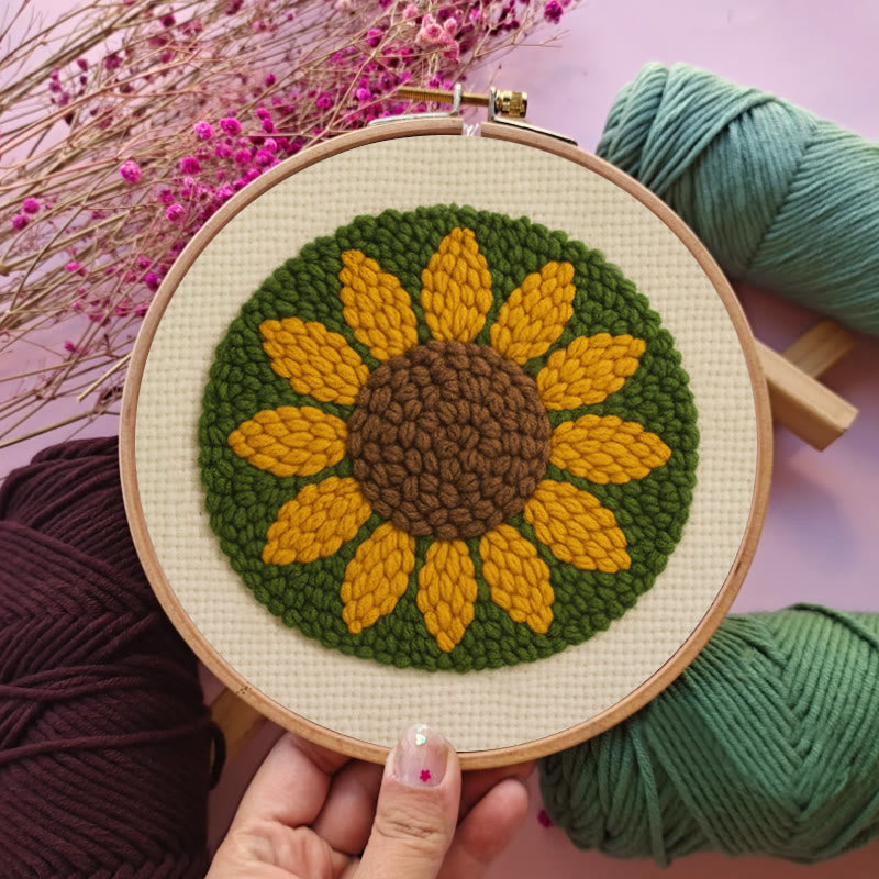 Summer Sunflower Punch Needle Kit - Floral Needle Craft | Nice Decoration Gifts - image 3