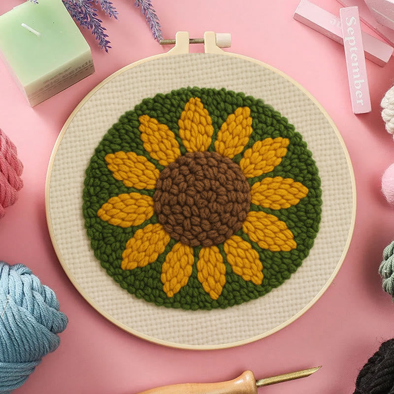 Summer Sunflower Punch Needle Kit - Floral Needle Craft | Nice Decoration Gifts - image 5