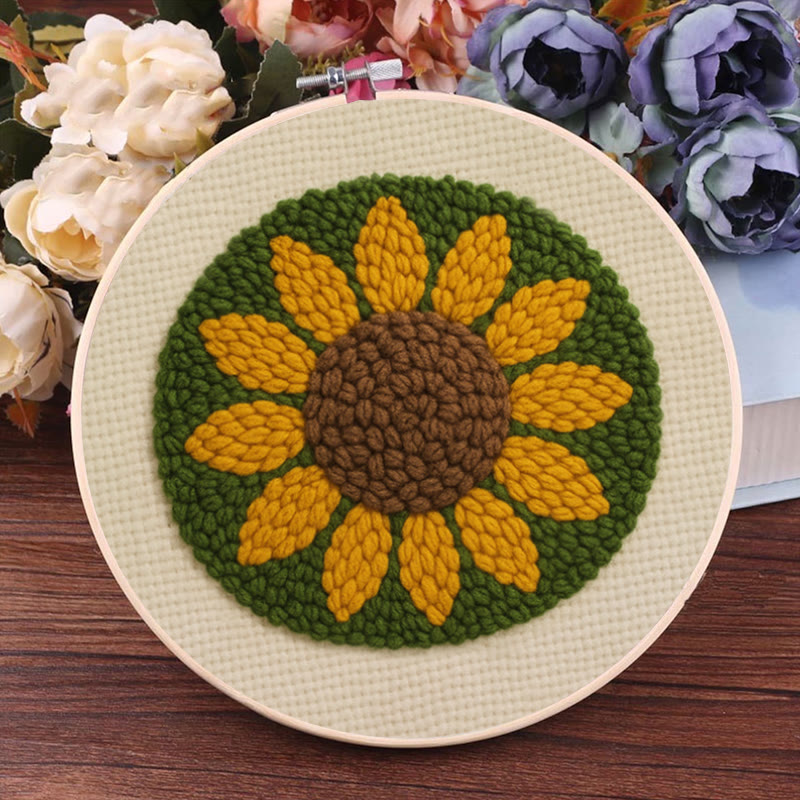 Summer Sunflower Punch Needle Kit - Floral Needle Craft | Nice Decoration Gifts - image 4