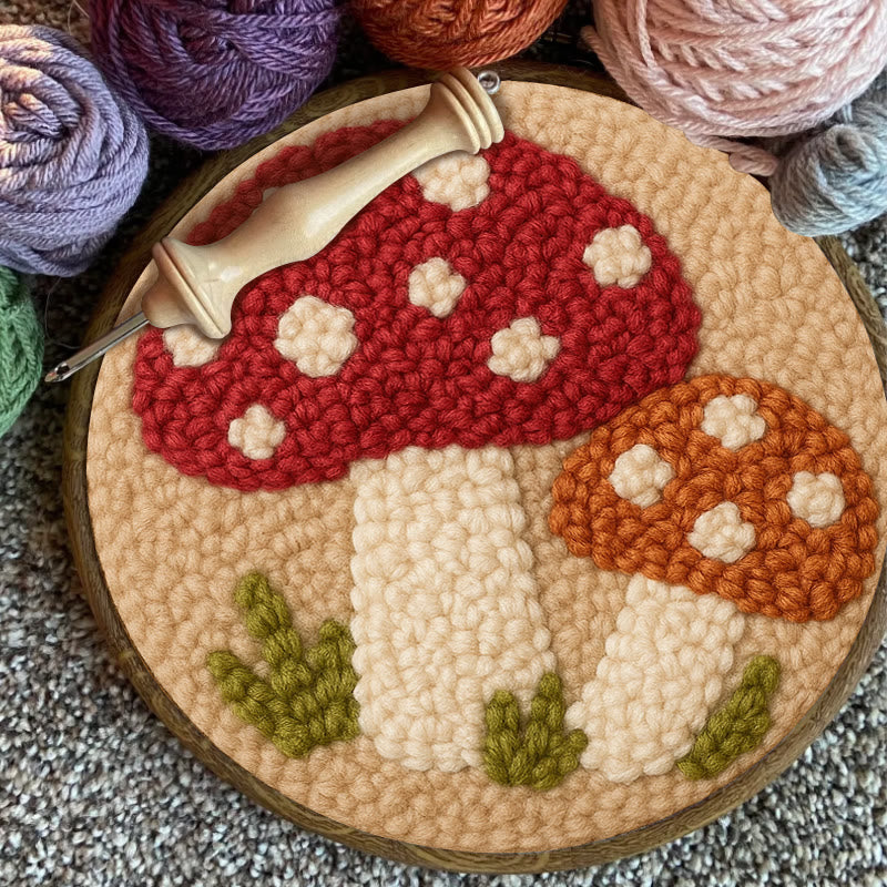 Mushrooms Punch Needle Kit - Diy Home Decoration | Easy Needlework For Starters - image 3