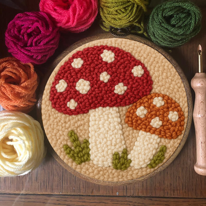 Mushrooms Punch Needle Kit - Diy Home Decoration | Easy Needlework For Starters - image 2