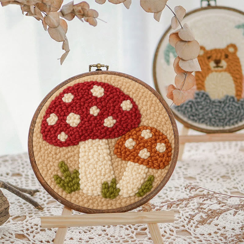 Mushrooms Punch Needle Kit - Diy Home Decoration | Easy Needlework For Starters - image 7