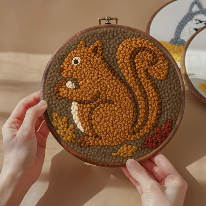 Squirrel Punch Needle Kit - Animal Handmade Craft | Gift For Diy Lovers - image 5