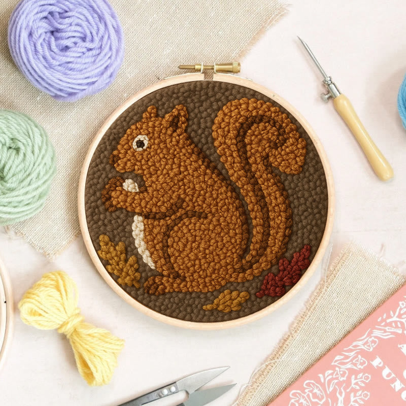 Squirrel Punch Needle Kit - Animal Handmade Craft | Gift For Diy Lovers - image 6