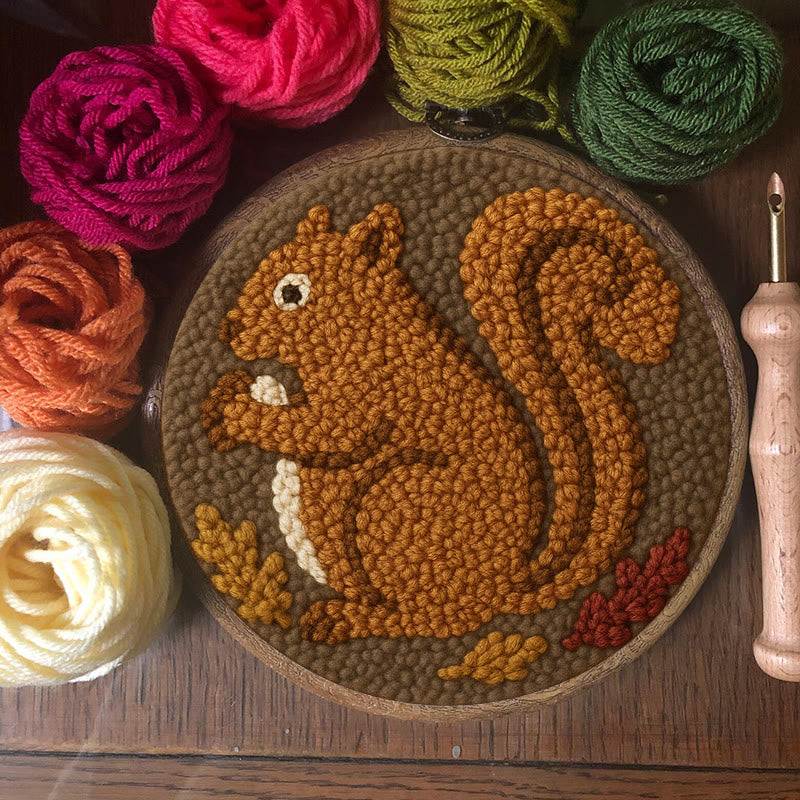 Squirrel Punch Needle Kit - Animal Handmade Craft | Gift For Diy Lovers - image 3