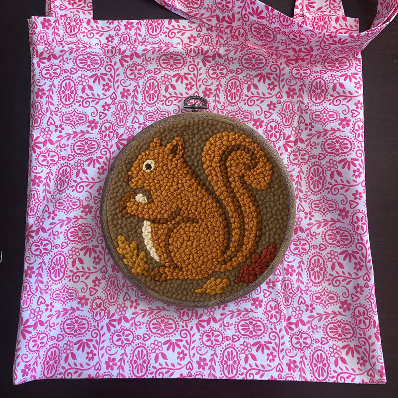 Squirrel Punch Needle Kit - Animal Handmade Craft | Gift For Diy Lovers - image 9