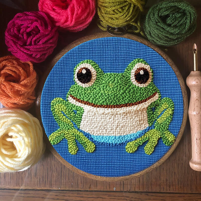 Frog Punch Needle Kit -  Personalized Animal Handwork | Beginner Sewing Kit - image 7