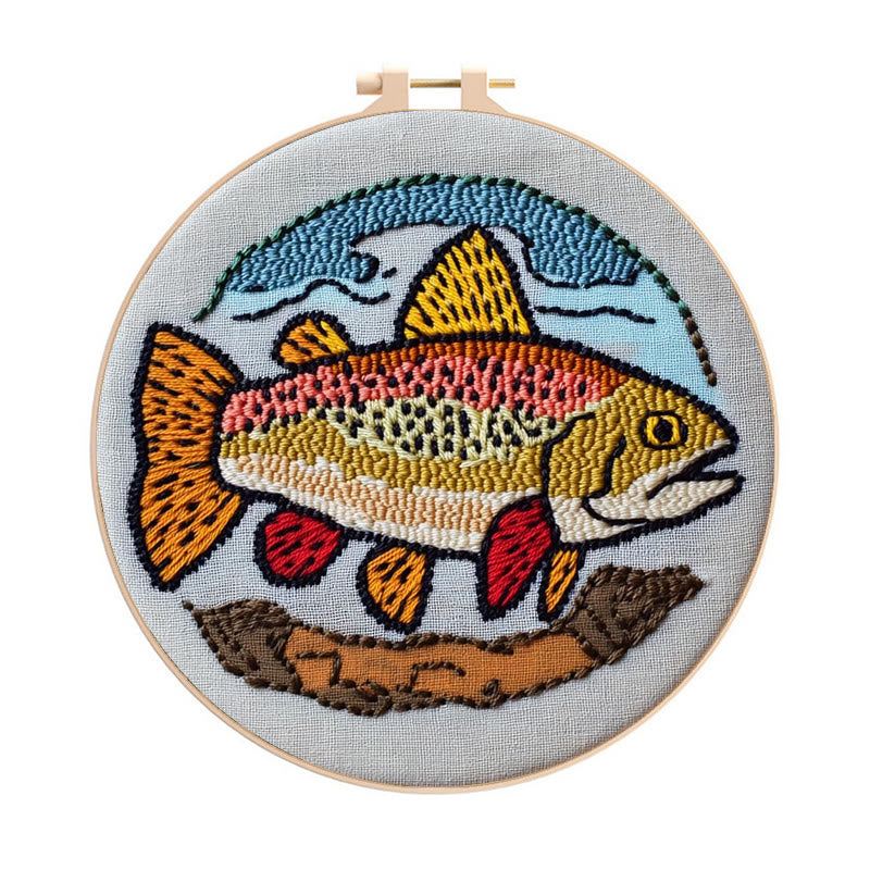 Fish Punch Needle Kit - Special Desk Decor | Beginner-friendly Needle Craft - Fish Punch Needle Kit - image 0