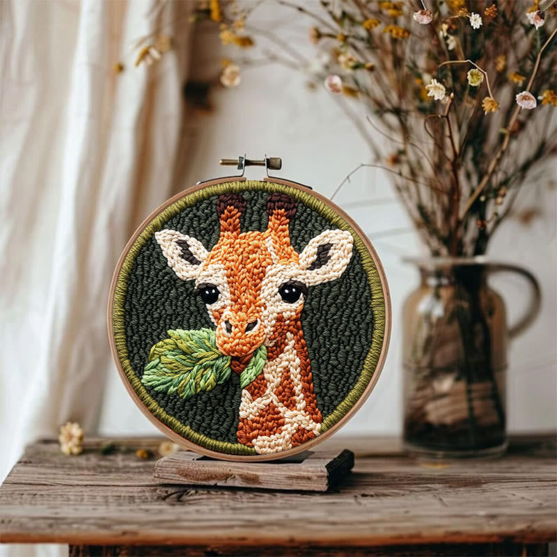 Giraffe Punch Needle Kit - Diy Wall Needlework | Easy For Beginner - image 2