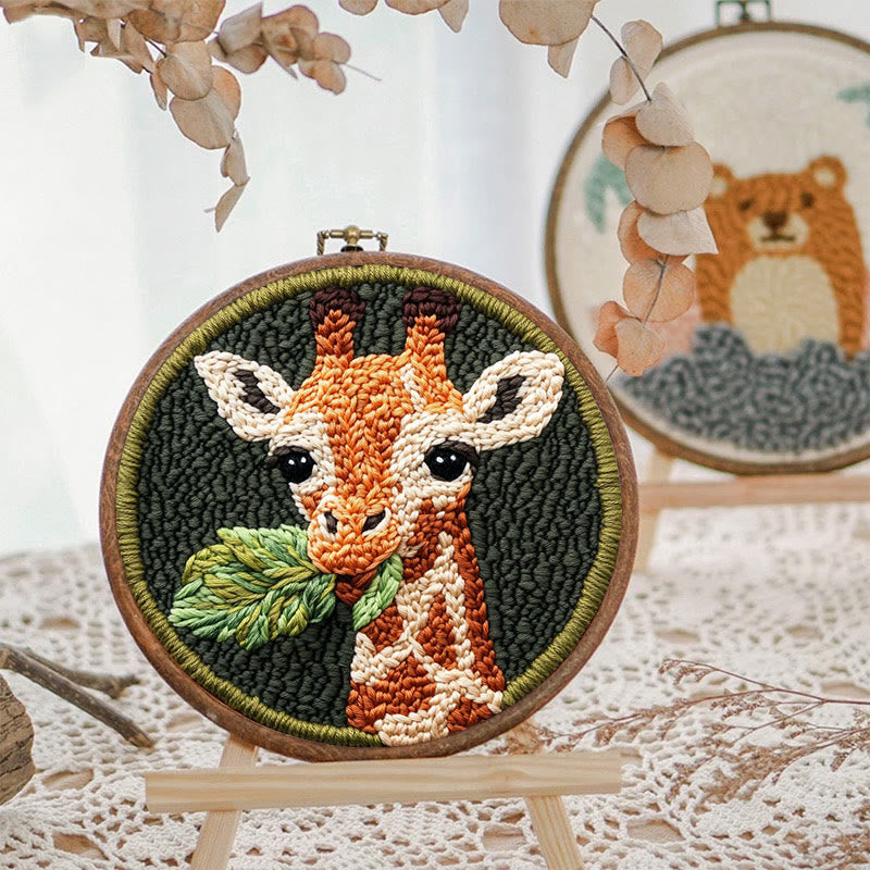 Giraffe Punch Needle Kit - Diy Wall Needlework | Easy For Beginner - image 7
