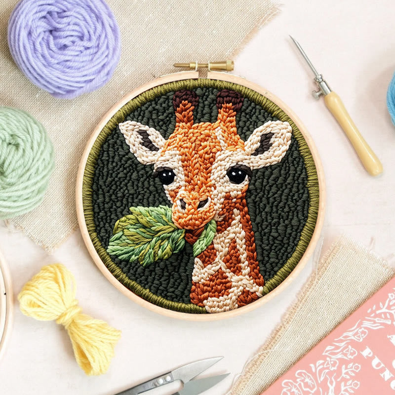 Giraffe Punch Needle Kit - Diy Wall Needlework | Easy For Beginner - image 6