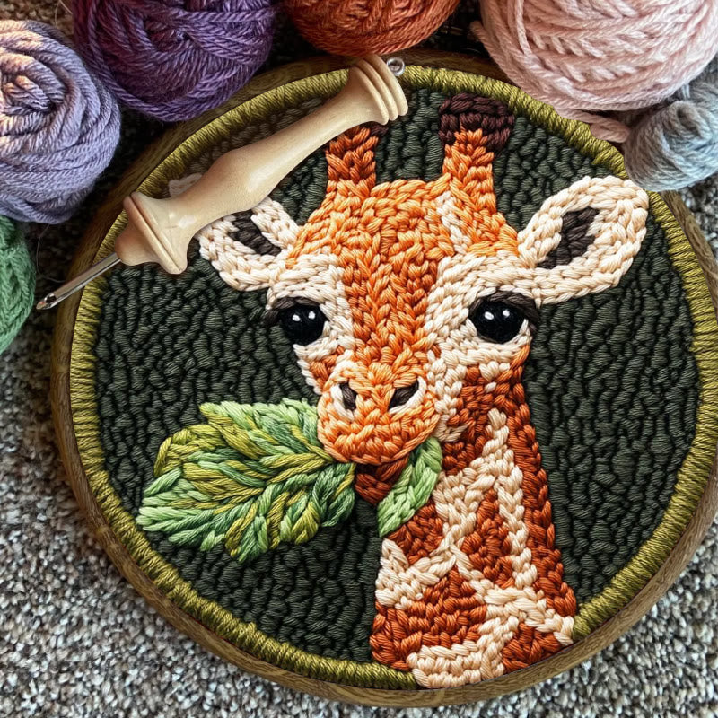 Giraffe Punch Needle Kit - Diy Wall Needlework | Easy For Beginner - image 5
