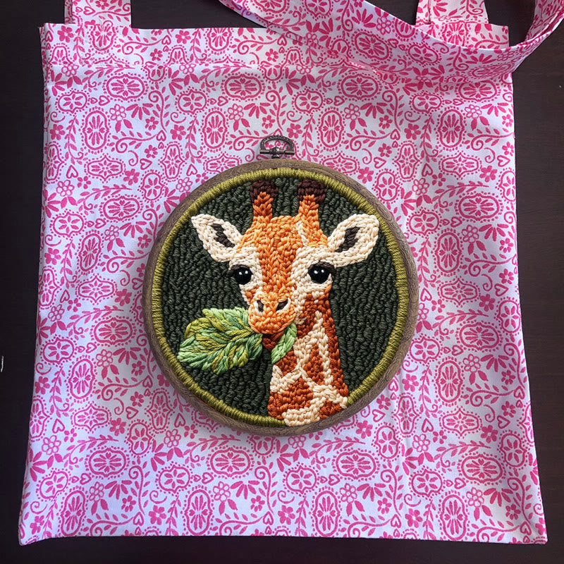 Giraffe Punch Needle Kit - Diy Wall Needlework | Easy For Beginner - image 9