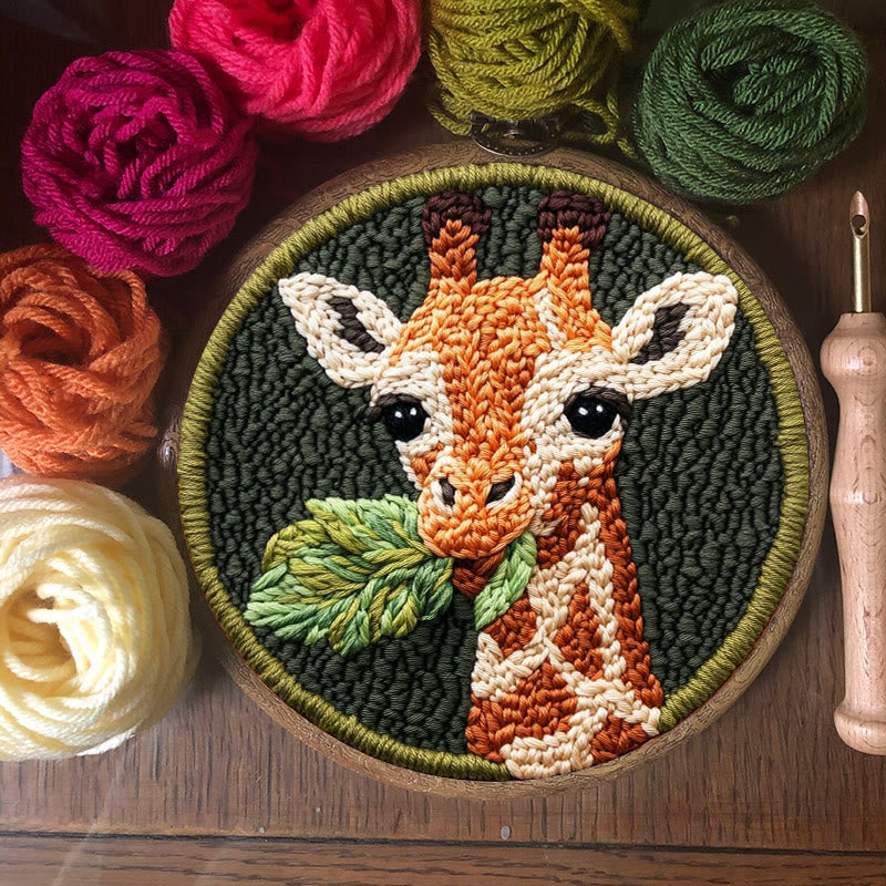 Giraffe Punch Needle Kit - Diy Wall Needlework | Easy For Beginner - image 3