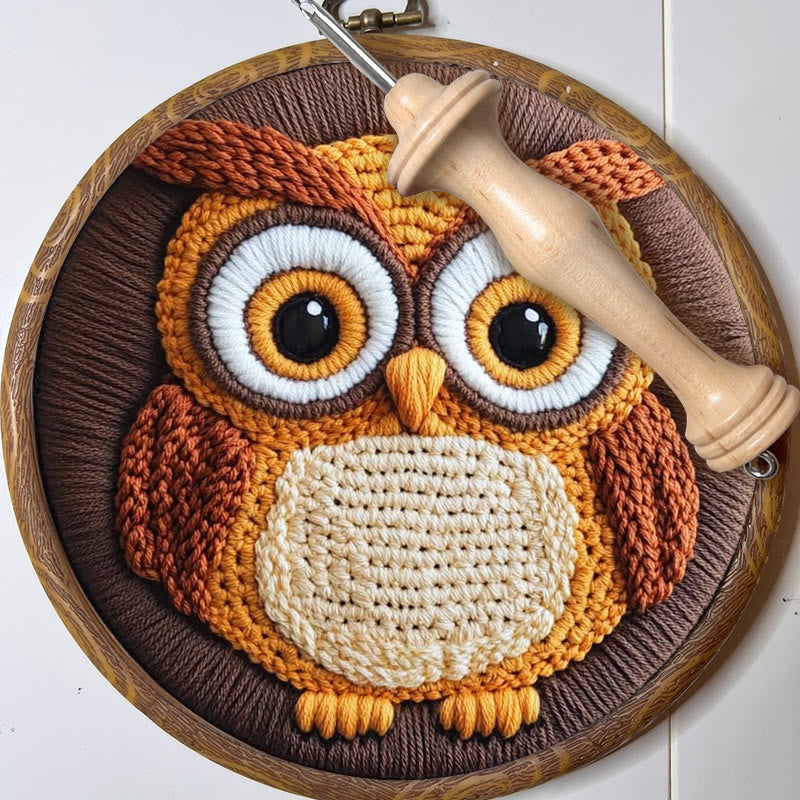 Lovely Owl Punch Needle Kit - Relaxing Sewing Set  | Nice Gift For Bird Lovers - image 5