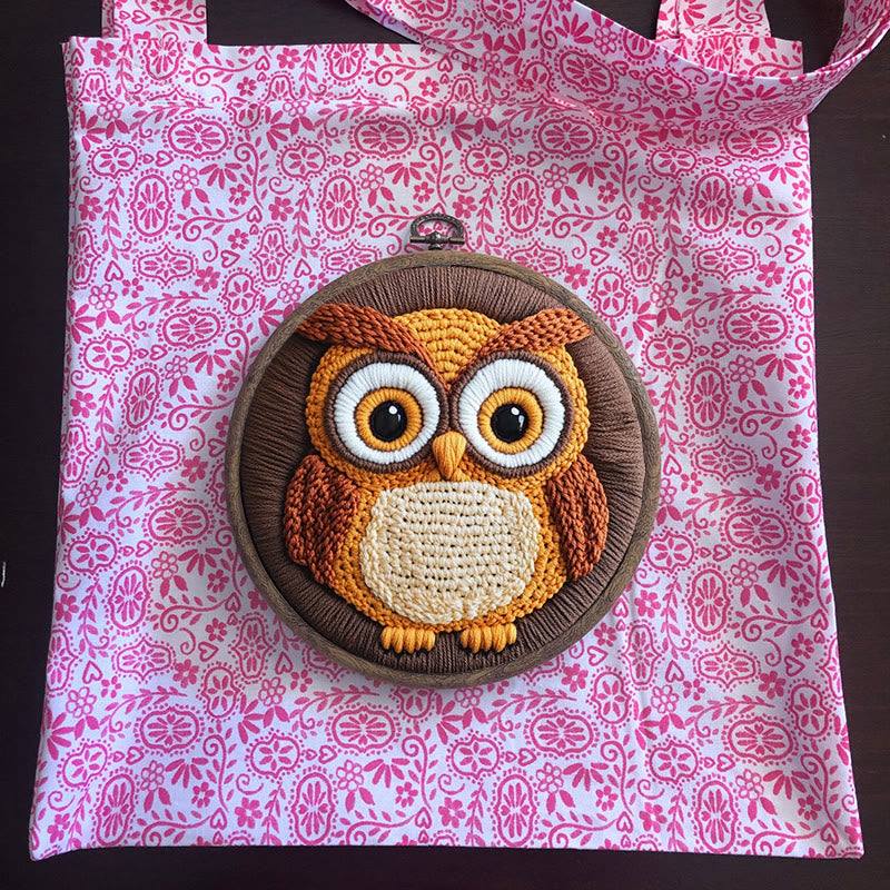 Lovely Owl Punch Needle Kit - Relaxing Sewing Set  | Nice Gift For Bird Lovers - image 9