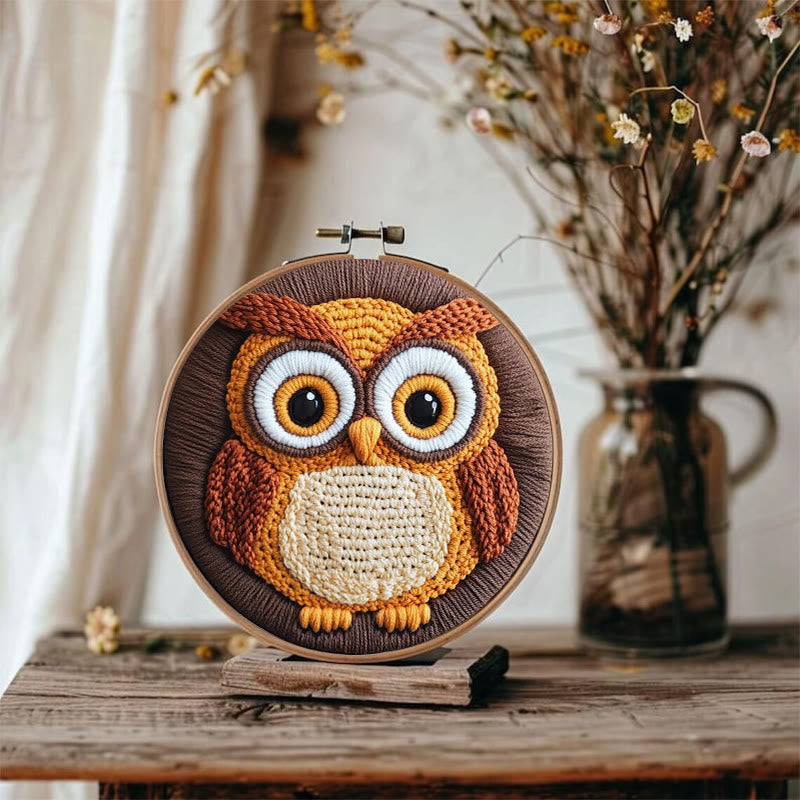 Lovely Owl Punch Needle Kit - Relaxing Sewing Set  | Nice Gift For Bird Lovers - image 6