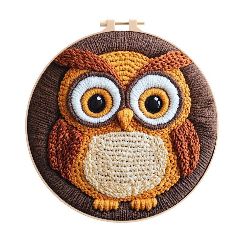 Lovely Owl Punch Needle Kit - Relaxing Sewing Set  | Nice Gift For Bird Lovers - Lovely Owl Punch Needle Kit - image 0