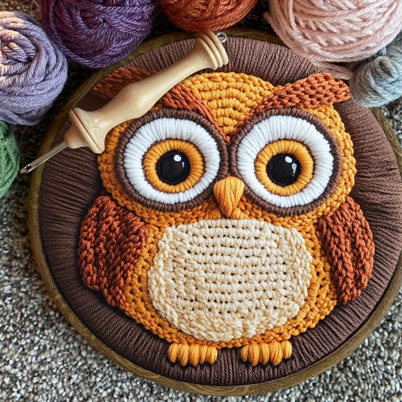 Lovely Owl Punch Needle Kit - Relaxing Sewing Set  | Nice Gift For Bird Lovers - image 8