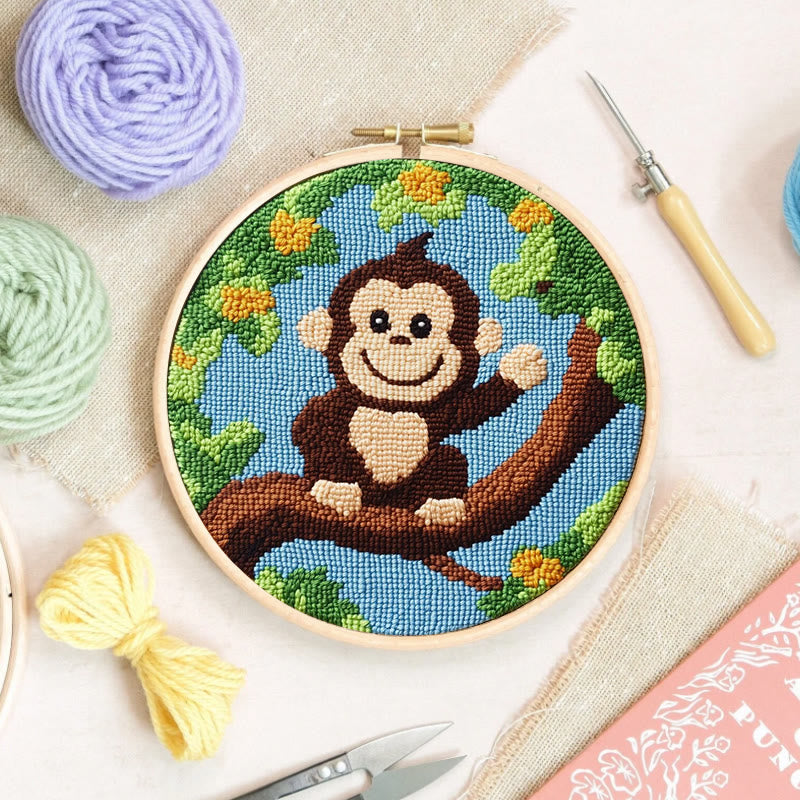 Climbing Monkey Punch Needle Kit - Adorable Needle Set | Crafts For Diy Enthusiasts  - image 7