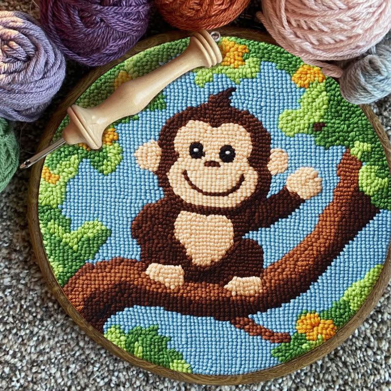Climbing Monkey Punch Needle Kit - Adorable Needle Set | Crafts For Diy Enthusiasts  - image 3