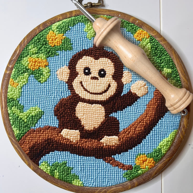 Climbing Monkey Punch Needle Kit - Adorable Needle Set | Crafts For Diy Enthusiasts  - image 6