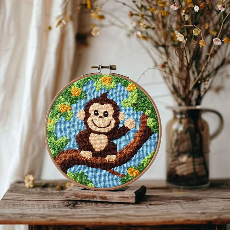 Climbing Monkey Punch Needle Kit - Adorable Needle Set | Crafts For Diy Enthusiasts  - image 5