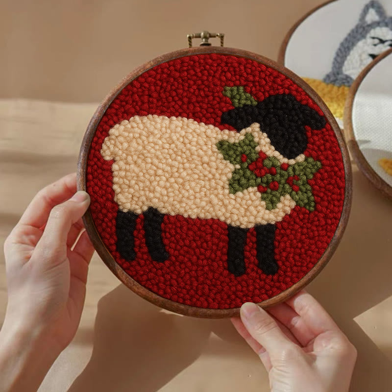 Black Sheep Punch Needle Kit - Handmade Art Craft  | Creative Christmas Gifts  - image 1