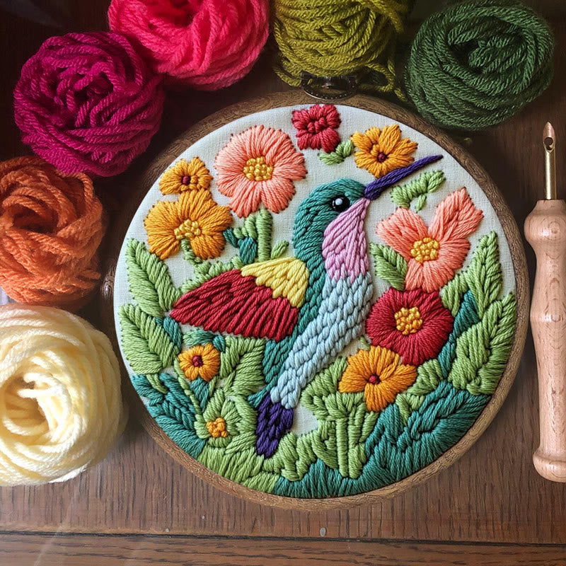 Hummingbird Punch Needle Kit - Beautiful Floral Craft | Diy Art For Bird Lovers - image 6