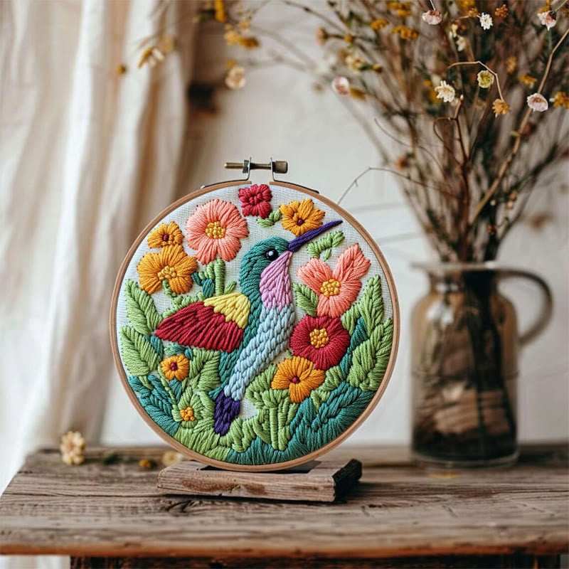 Hummingbird Punch Needle Kit - Beautiful Floral Craft | Diy Art For Bird Lovers - image 4