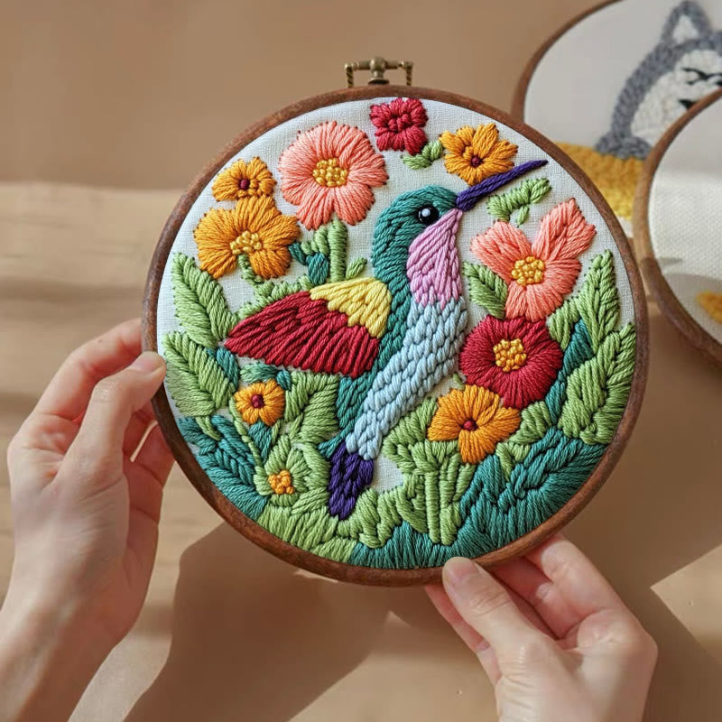 Hummingbird Punch Needle Kit - Beautiful Floral Craft | Diy Art For Bird Lovers - image 5