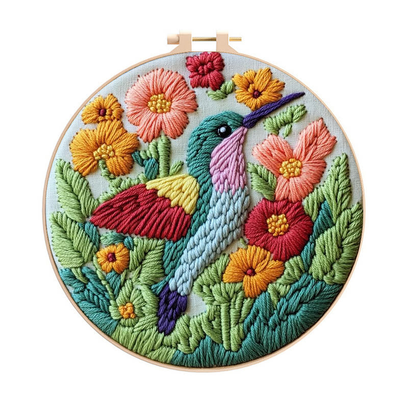 Hummingbird Punch Needle Kit - Beautiful Floral Craft | Diy Art For Bird Lovers - Hummingbird Punch Needle Kit - image 0