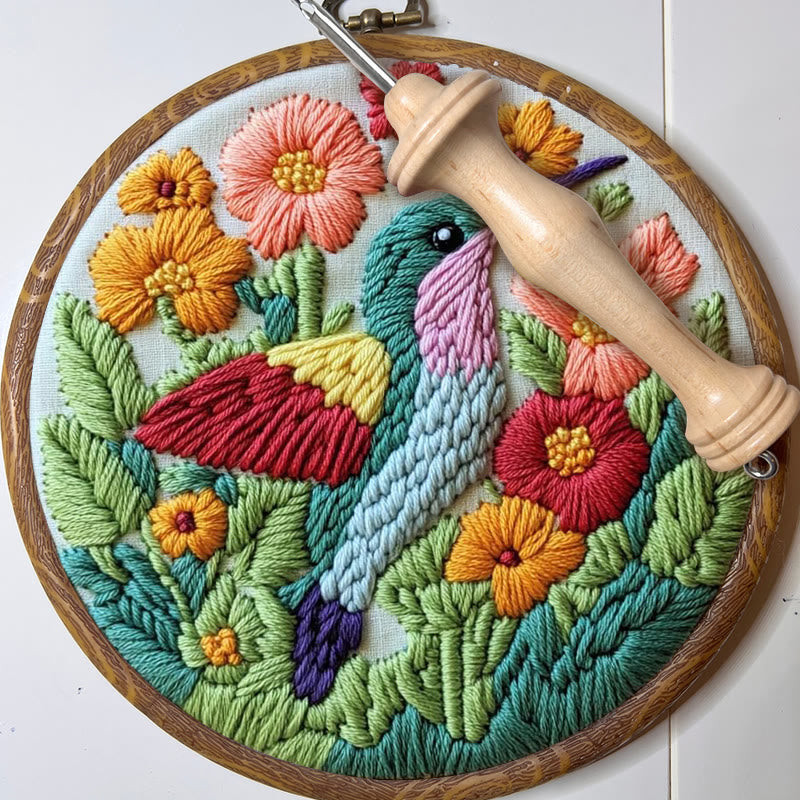Hummingbird Punch Needle Kit - Beautiful Floral Craft | Diy Art For Bird Lovers - image 3