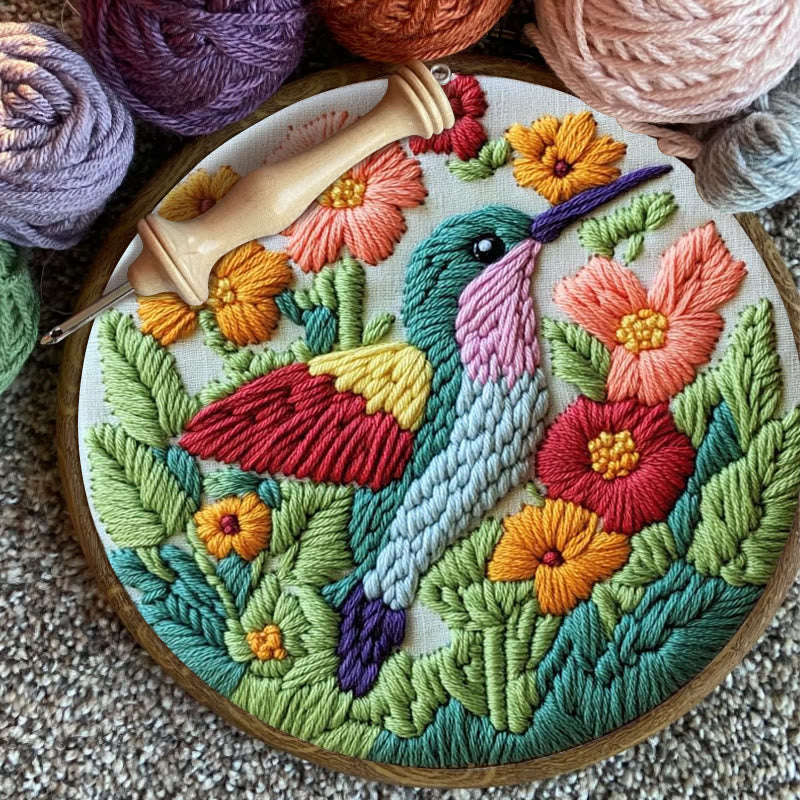 Hummingbird Punch Needle Kit - Beautiful Floral Craft | Diy Art For Bird Lovers - image 8