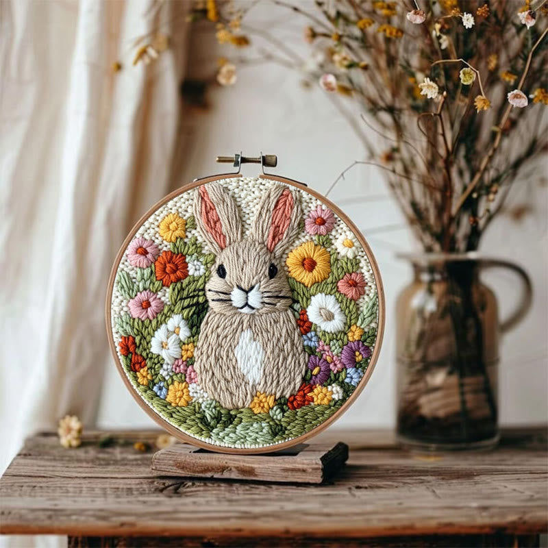 Floral Rabbit Punch Needle Kit - Bunny Artwork Collection | Unique Holiday Gifts - image 6