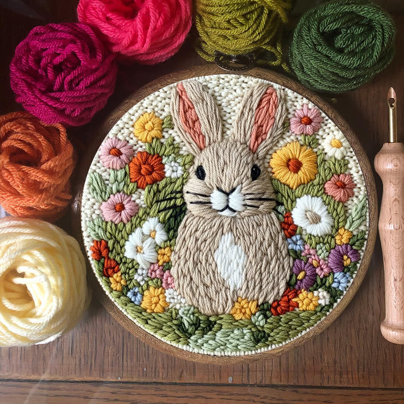 Floral Rabbit Punch Needle Kit - Bunny Artwork Collection | Unique Holiday Gifts - image 7