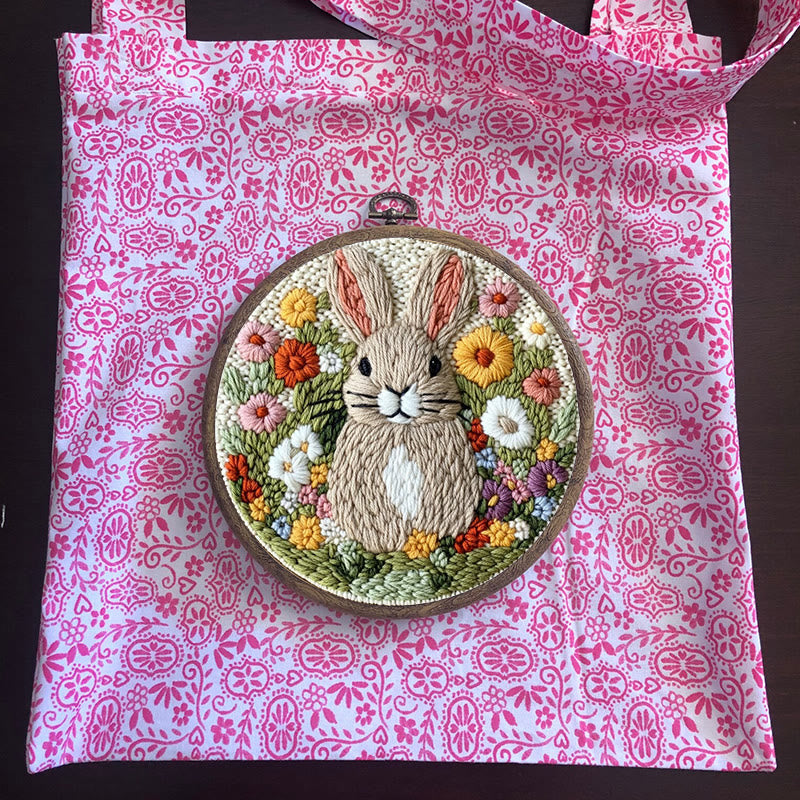Floral Rabbit Punch Needle Kit - Bunny Artwork Collection | Unique Holiday Gifts - image 9