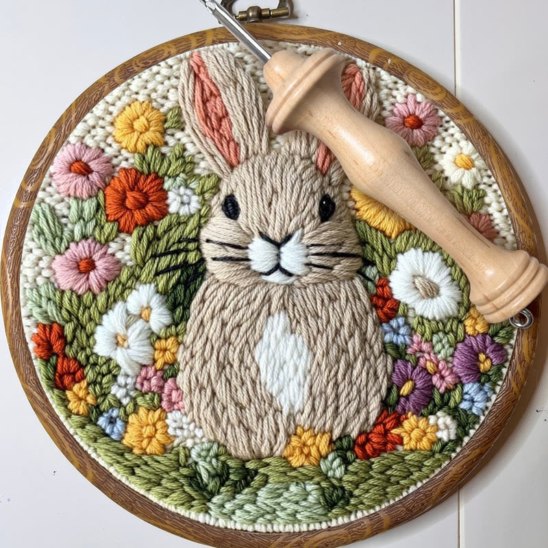 Floral Rabbit Punch Needle Kit - Bunny Artwork Collection | Unique Holiday Gifts - image 3