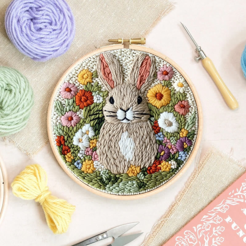 Floral Rabbit Punch Needle Kit - Bunny Artwork Collection | Unique Holiday Gifts - image 8
