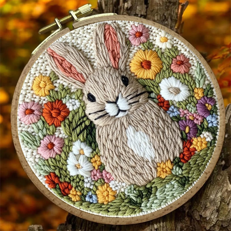 Floral Rabbit Punch Needle Kit - Bunny Artwork Collection | Unique Holiday Gifts - image 4