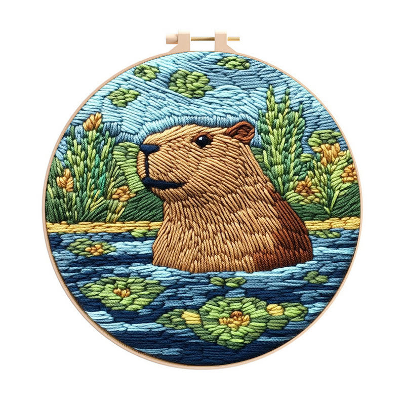 Punch Needle Capybara Kit - Adorable Animal Craft | Nice Gifts For Friends - Punch Needle Capybara Kit - image 0